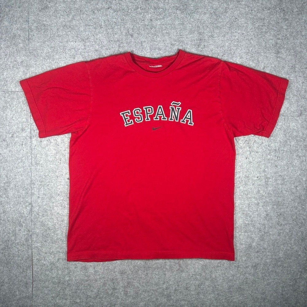 Nike T Shirt Mens Large Red España Spain Soccer Football Graphic Tee